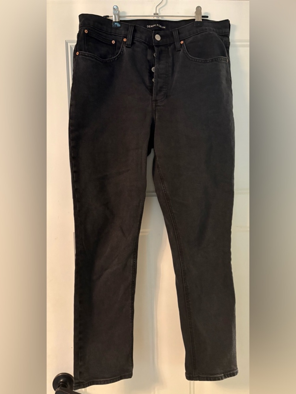 Denim Forum Black Button-Fly Jeans